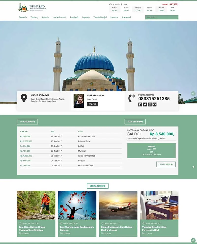 Jasa Pembuatan Website Masjid GRATIS SELAMANYA Tanpa BIAYA Apapun Mantab